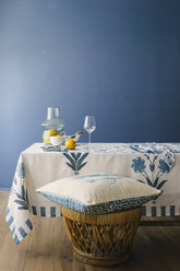 Azure Garden Çiçek Desen 4'lü Organik Müslin Servis Peçete Seti - uniqlooms.com